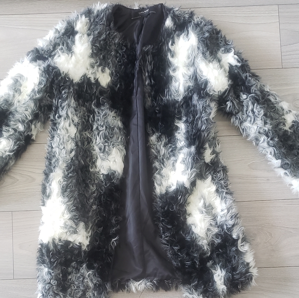 Zara Basic Faux Fur Fall Coat